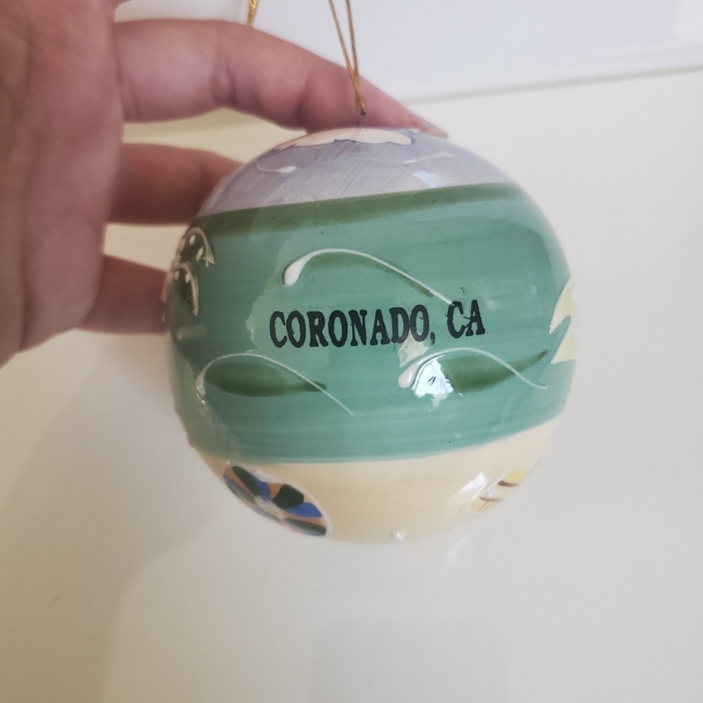 Vintage Coronado, Ca Ceramic Christmas Souvenir Ornament